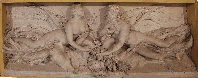 Monument à Clément Marot ; Le Lot offrant les produits du Midi à la Seine, Denys Puech, 1892 vers