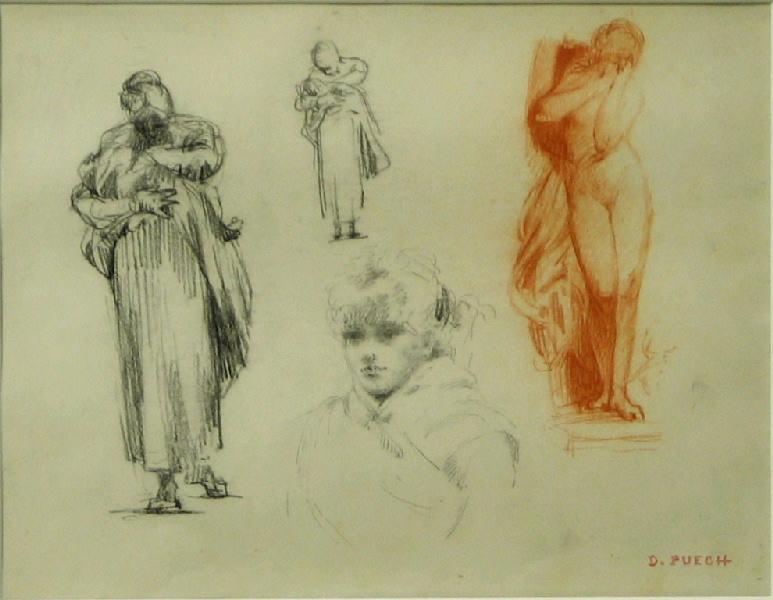 Etude de femmes, Denys Puech, 4e quart 19e siècle, 1ère moitié 20e siècle