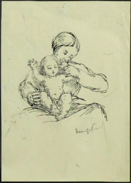 Jean-Denys Lestel (Portrait sur les genoux de sa mère), Denys Puech, 4e quart 19e siècle, 1ère moitié 20e siècle