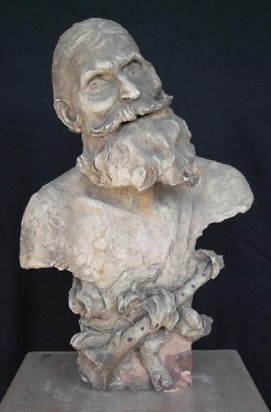 Buste d'homme (avec chignon et flûte de pan), Louis Bertrand, 1890