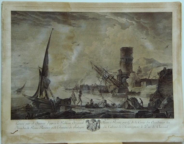 Vue de la tour Saint-Vincent à Naples, Jean Ouvrier, 3e quart 18e siècle