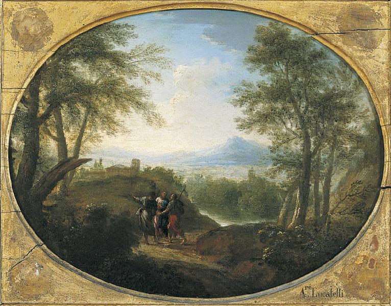 Les Pèlerins d'Emmaüs, Andrea Locatelli, 1ère moitié 18e siècle
