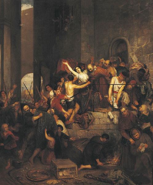 Pillage d'une maison dans le judecca de Venise au Moyen Age_1