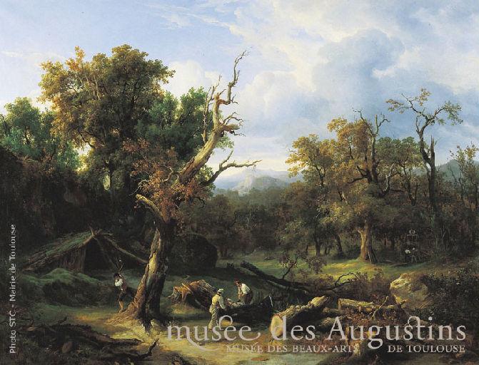 Les bûcherons ; intérieur de forêt_0