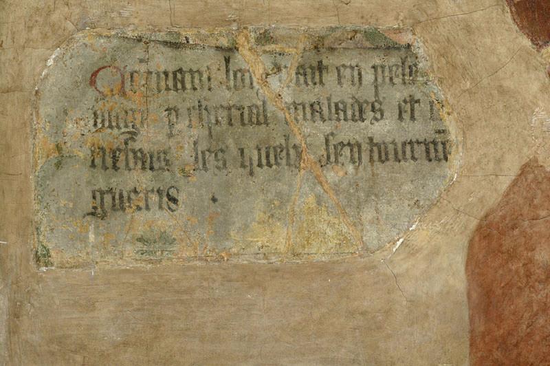Pèlerinage  au tombeau de sainte Catherine, inscription datée, 1454