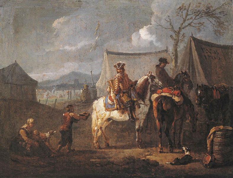 Le trompette, Pieter van Bloemen, 1706
