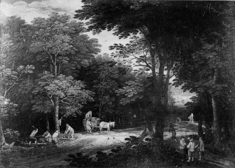 Bûcherons en forêt ; Paysage_0