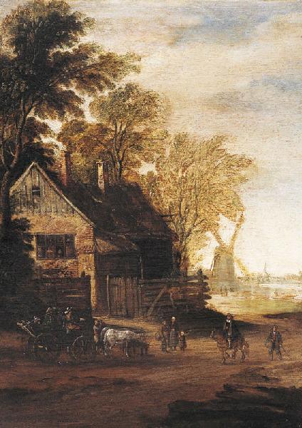 Maison parmi les arbres ; Le moulin, Maerten de Cock, 17e siècle