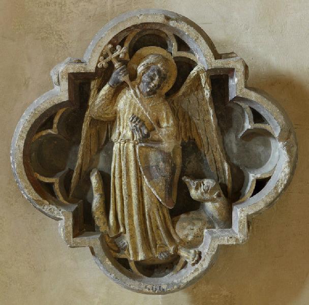 Clef de voûte ornée de saint Michel terrassant le démon (Titre cartel 2007) ; Saint Michel (Ancien titre)_0