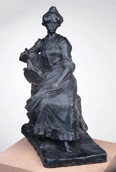 Jeune femme assise au tambourin, Jean-Antoine Injalbert, 1902