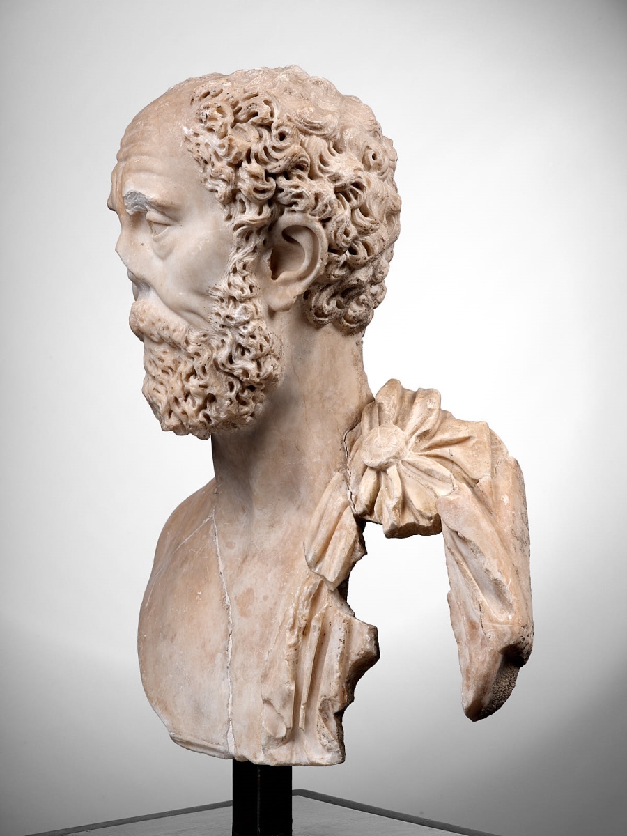 Buste héroïsé d'un homme d'âge mûr ; Portrait d'un inconnu en philosophe ; Pupien_1