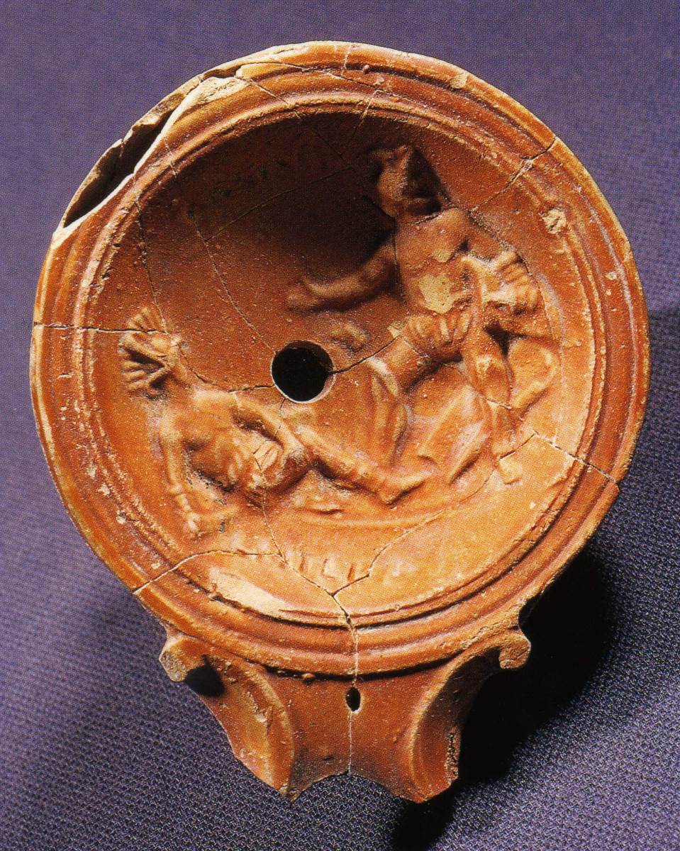 Lampe à huile aux gladiateurs _0