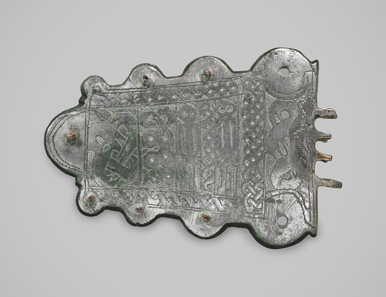 Plaque de ceinture trapézoïdale à neuf bossettes_0