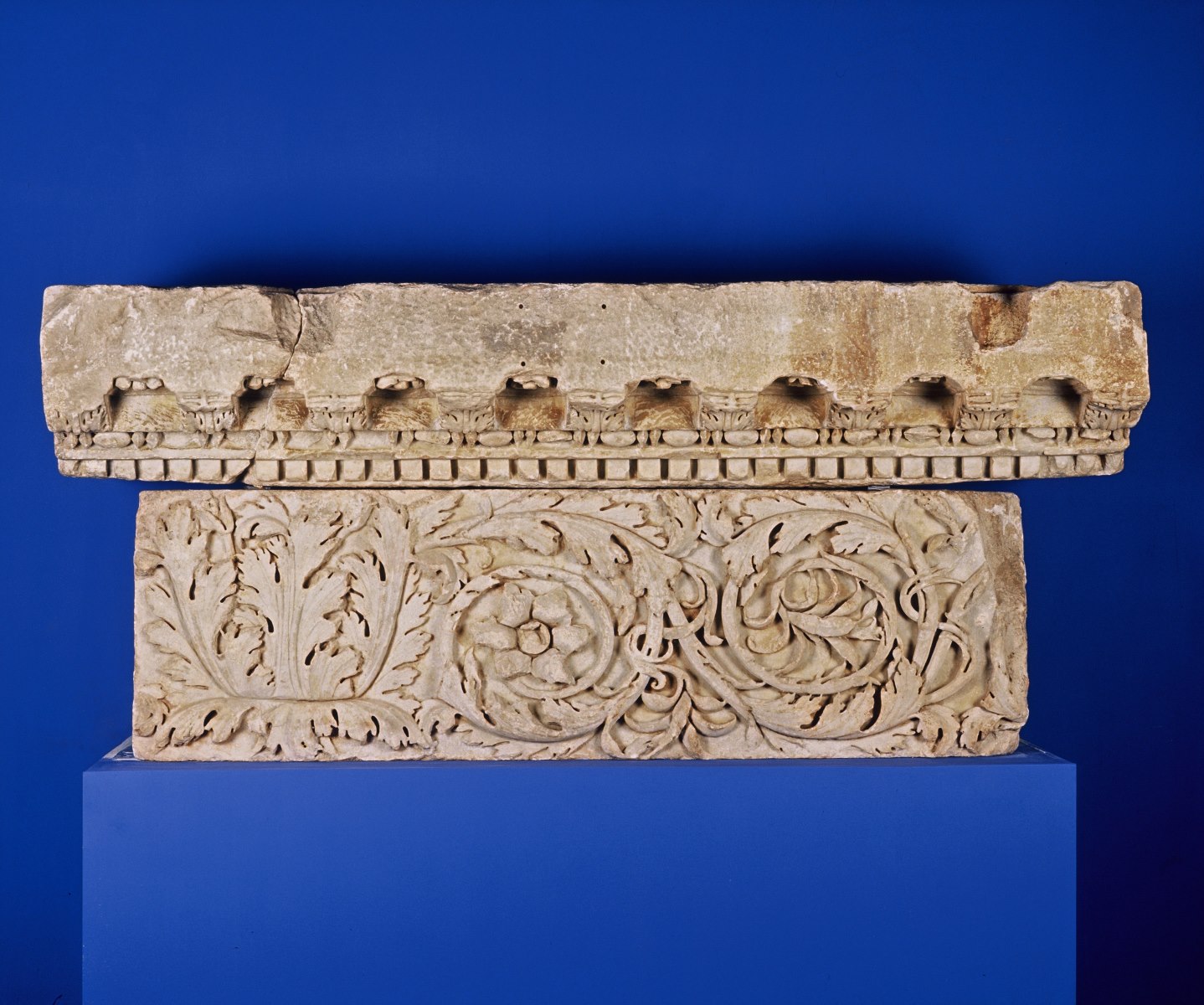 Frise à deux rinceaux s'échappant d'un culot d'acanthe_0