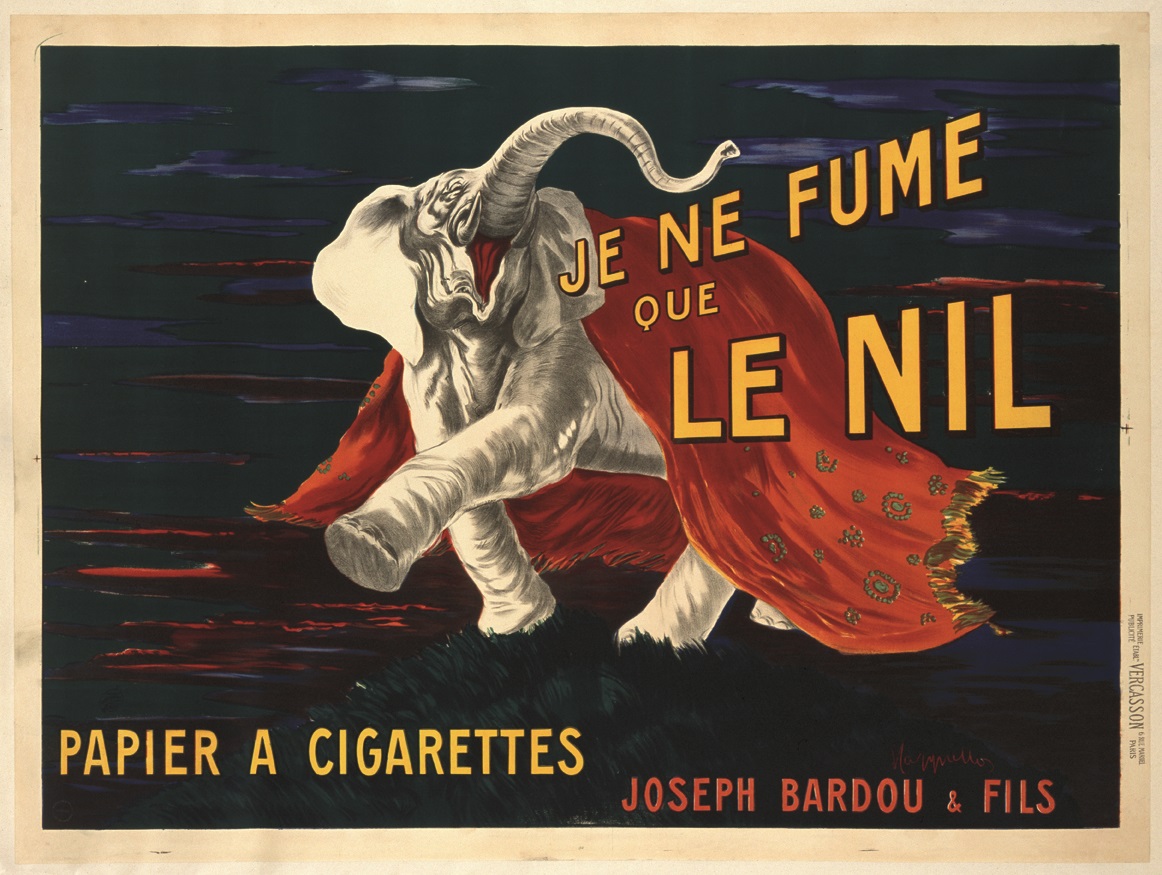 Je ne fume que le Nil. Papier à cigarettes Joseph Bardou & fils, Leonetto Cappiello, 1912