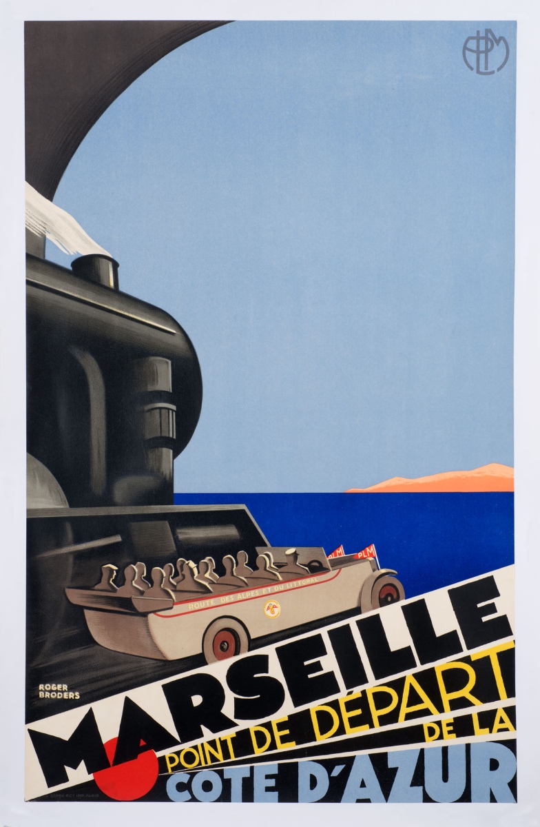 Marseille. Point de départ de la Côte d'Azur, Roger Broders, 1929 (Vers)