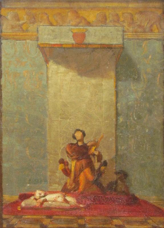 Modello pour Laurent le Magnifique chantant ses chansons en l'honneur de son fils Jean de Médicis, Bernard Bénézet, 1880 vers