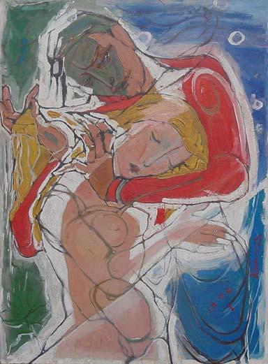Femme avec homme en rouge — Pierre Daura