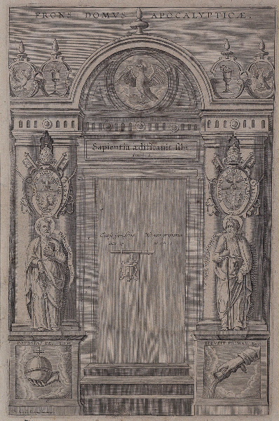 Alcazar in Apocalyptus (gravure illustrant le livre publié en 1619 par le Jésuite Louis Alcazar sur l'Apocalypse selon St jean), Juan de Jauregui, 1er quart 17e siècle
