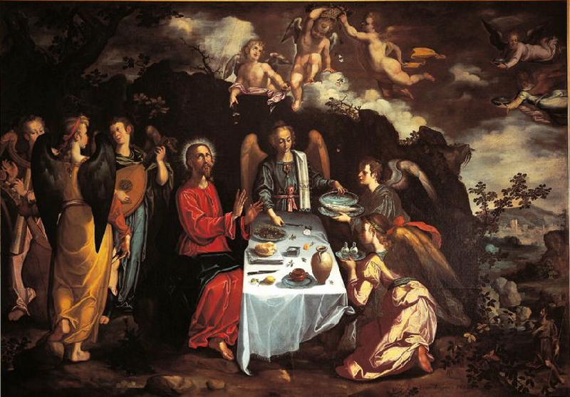 Le Christ servi par les anges dans le désert_0