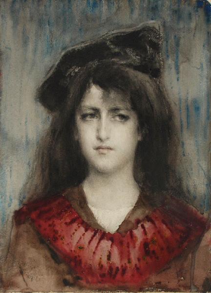 Jeune fille à la toque, Marcel Briguiboul, 1857-1892