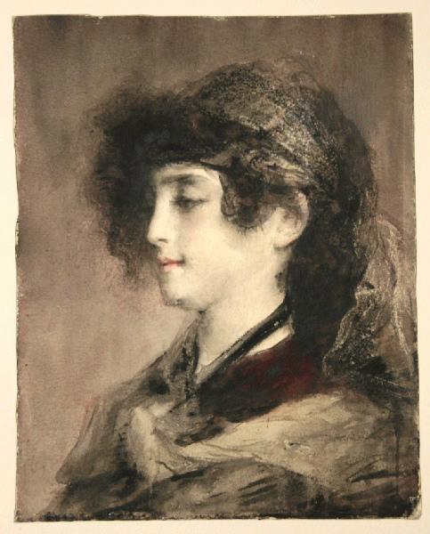 Jeune femme aux cheveux noués, Marcel Briguiboul, 1857-1892