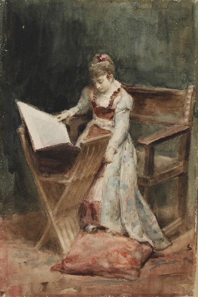 Jeune femme à l'album, Marcel Briguiboul, 1857-1892