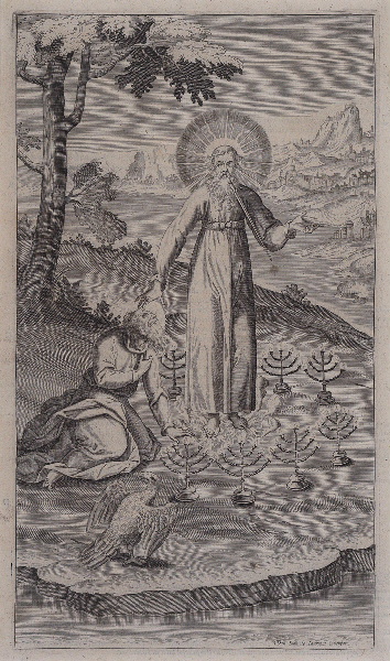 Alcazar in Apocalyptus (gravure illustrant le livre publié en 1619 par le Jésuite Louis Alcazar sur l'Apocalypse selon St jean), Juan de Jauregui, 1er quart 17e siècle