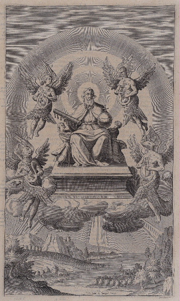Alcazar in Apocalyptus (gravure illustrant le livre publié en 1619 par le Jésuite Louis Alcazar sur l'Apocalypse selon St jean), Juan de Jauregui, 1er quart 17e siècle