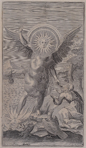 Alcazar in Apocalyptus (gravure illustrant le livre publié en 1619 par le Jésuite Louis Alcazar sur l'Apocalypse selon St jean), Juan de Jauregui, 1er quart 17e siècle