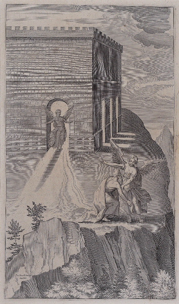 Alcazar in Apocalyptus (gravure illustrant le livre publié en 1619 par le Jésuite Louis Alcazar sur l'Apocalypse selon St jean), Juan de Jauregui, 1er quart 17e siècle