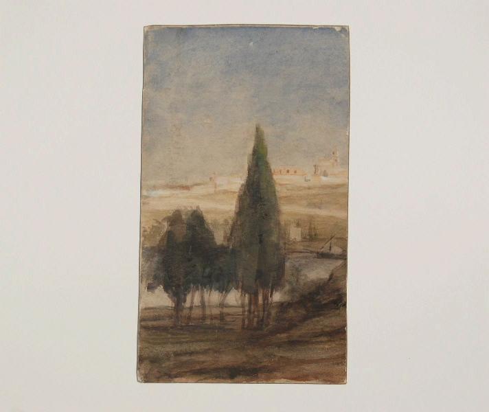 Paysages aux cyprés, Marcel Briguiboul, 1857-1892