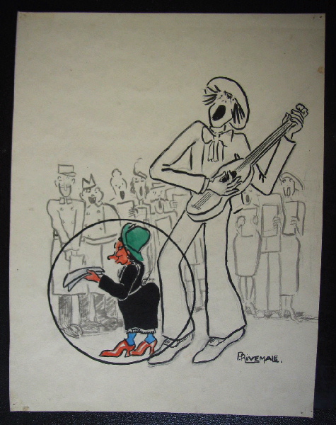 Chanteur à la guitare, Pierre Rivemale, 2e quart 20e siècle