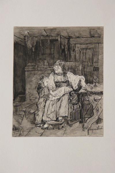 La leçon de lecture, Marcel Briguiboul, 1857-1892