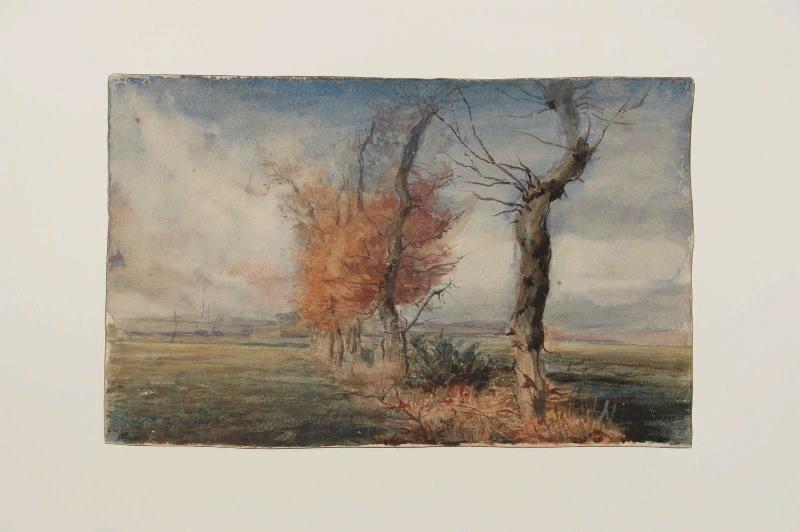 Alignement d'arbres en plaine, Marcel Briguiboul, 1857-1892