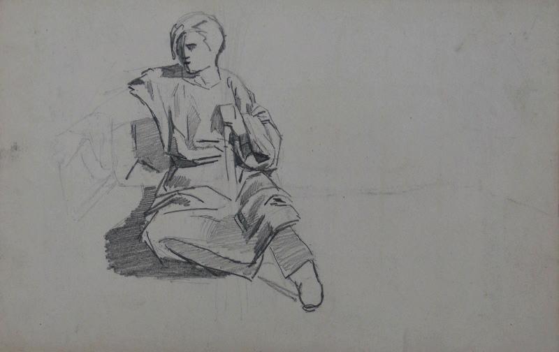 Personnage assis, Marcel Briguiboul, 1857-1892