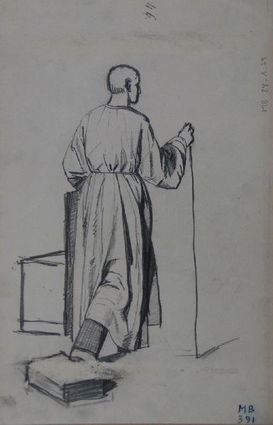 Personnage en pied de dos, Marcel Briguiboul, 1857-1892
