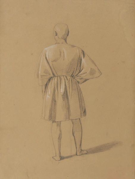 Personnage de dos en tunique, Marcel Briguiboul, 1857-1892