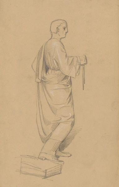 Etude personnage de profil, Marcel Briguiboul, 1857-1892