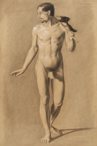 Homme nu marchant, Marcel Briguiboul, 1857-1892