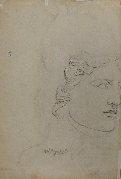 Etude de tête casquée, Marcel Briguiboul, 1857-1892