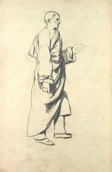 Homme drapé debout de profil, Marcel Briguiboul, 1857-1892