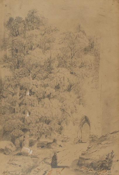 Paysage à la tour, Marcel Briguiboul, 1857-1892
