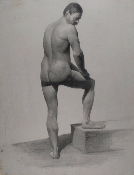 Académie d'homme de dos, Marcel Briguiboul, 1857-1892