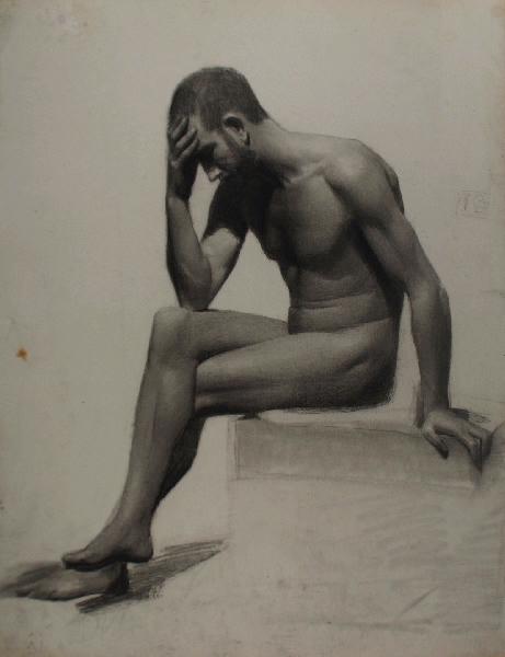 Académie d'homme assis, Marcel Briguiboul, 1857-1892