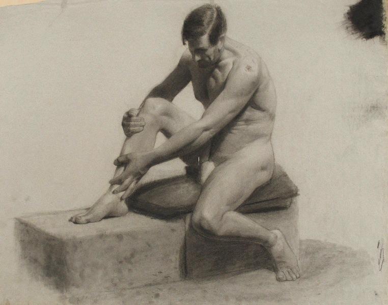Académie d'homme assis, Marcel Briguiboul, 1857-1892