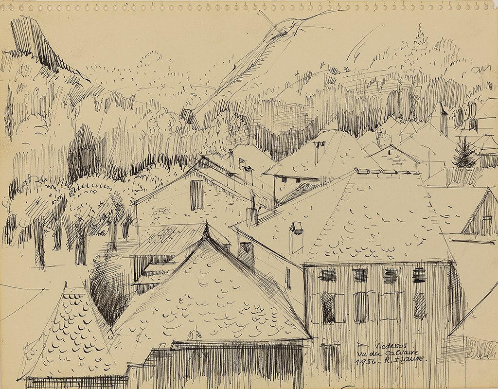 Vicdessos, vu du calvaire, René Izaure, 1954