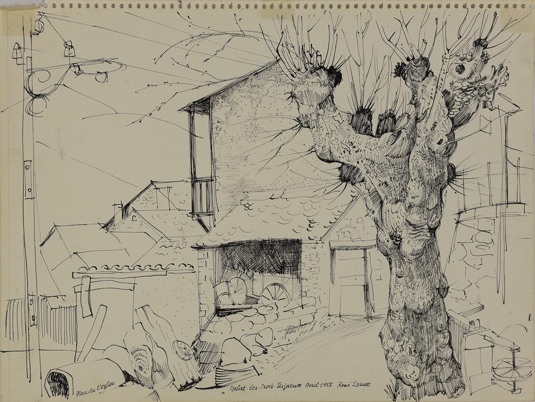 Place de l'église, Rabat-les-Trois-Seigneurs, René Izaure, 1955