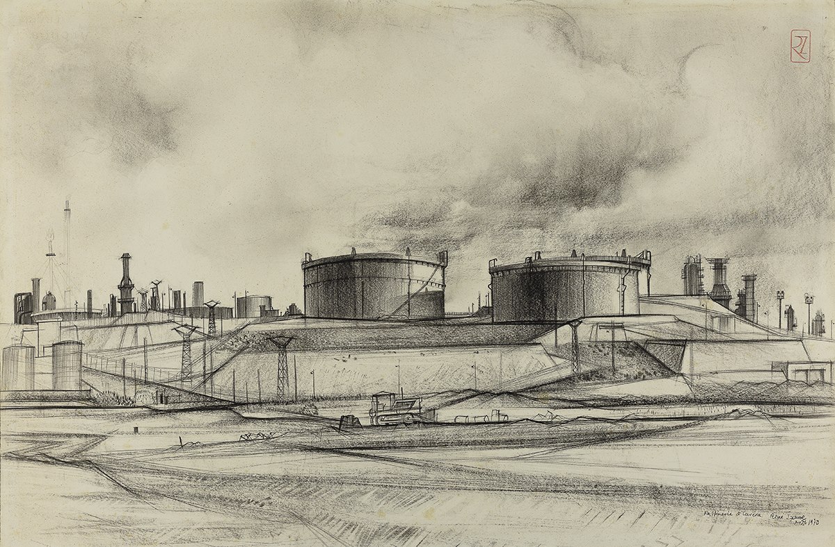 Raffinerie à Lavera, René Izaure, 1970