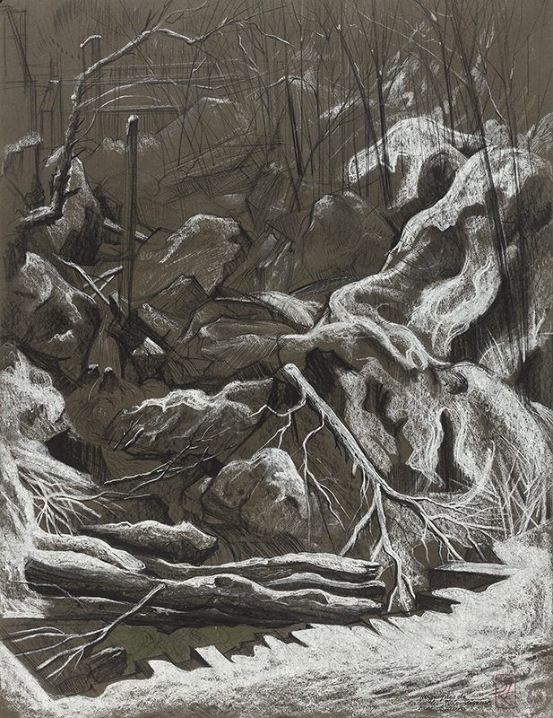 Neige sur la Courbière à Rabat-les-Trois-Seigneurs, René Izaure, 1970